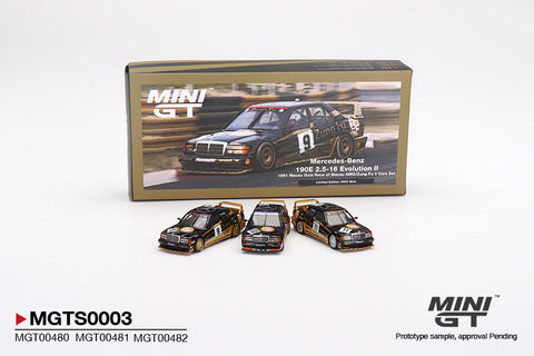#480/481/482 - Mercedes-Benz 190E 2.5-16 Evolution II 1991 Macau Guia Race of Macau AMG/Zung Fu (3 Cars Set)