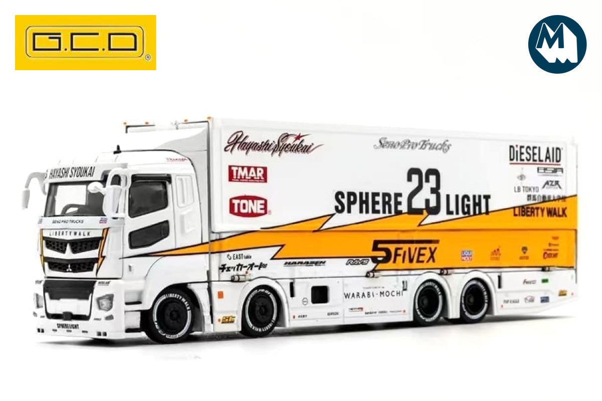 Liberty Walk LB-Trucks Mitsubishi Fuso Super Great Transporter - Sphere 23 Light (White)