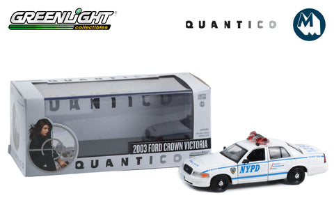 [Damaged] 1:43 - Quantico / 2003 Ford Crown Victoria Police Interceptor New York City Police Dept (NYPD)