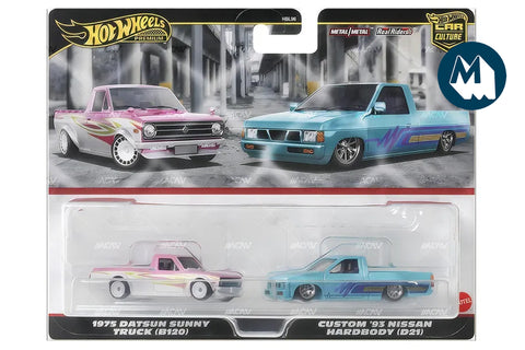 Car Culture Twin Pack - 1975 Datsun Sunny Truck (B120) / Custom '93 Nissan Hardbody (D21) - Nissan Trucks