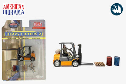 1:64 American Diorama Heavy Lifters Forklift Set #2 Figure Set (AD-2434MJ)