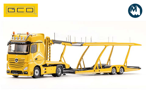 1:64 Mercedes-Benz AMG Actros Auto Transporter (Yellow)