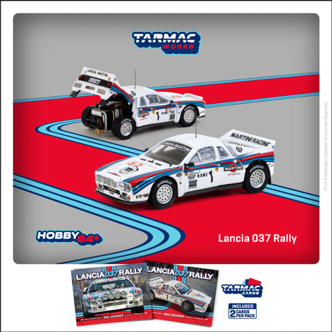 [Pre-Order] Lancia 037 Rally + Trading Cards - Rally Monte Carlo 1983 Winner, W. Rohrl / C. Geistdorfer