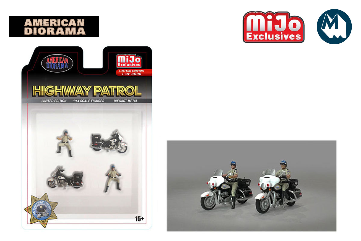 1:64 American Diorama Highway Patrol Motorcycles / CHiPs (AD-64529)
