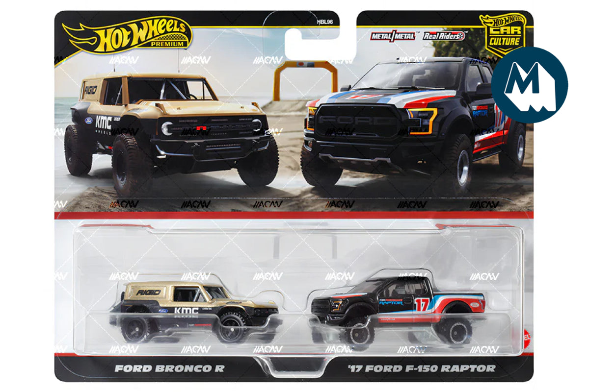Car Culture Twin Pack - Ford Bronco R / '17 Ford F-150 Raptor - Ford Trucks
