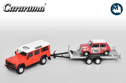1:43 - Land Rover Defender 110 with #113 Mini Rally and Trailer