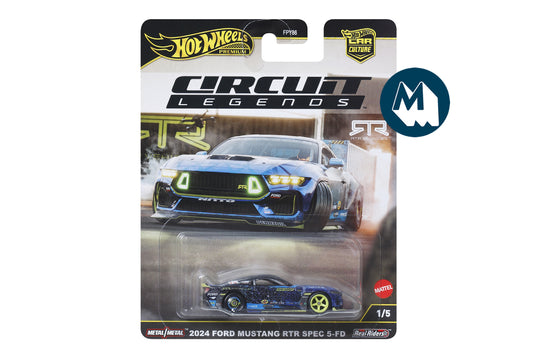 [Damaged] Hot Wheels Car Culture 2025 Mix 5 Circuit Legends / #1 - 2024 Ford Mustang RTR Spec 5-FD (Black)