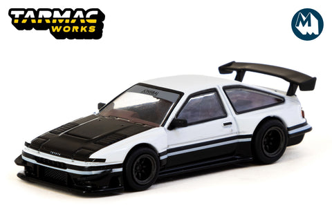 Toyota Sprinter Trueno AE86 Widebody + Trading Cards (White / Black)