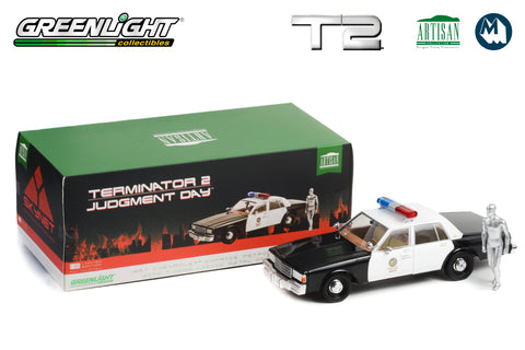 1:18 - Terminator 2: Judgment Day / 1987 Chevrolet Caprice Metropolitan Police with T-1000 Liquid Metal Android Figure