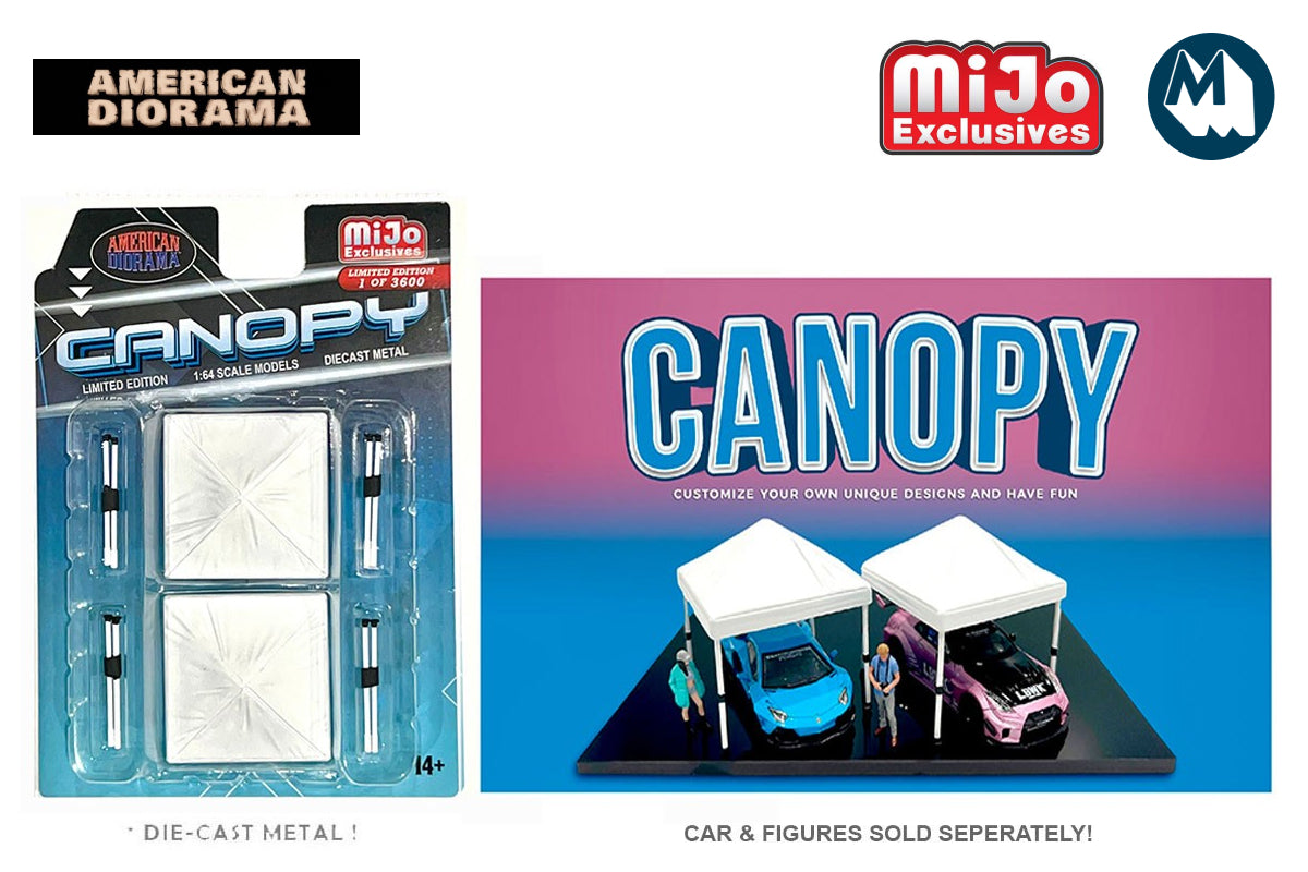1:64 American Diorama 2 Pack White Canopy (AD-76523)