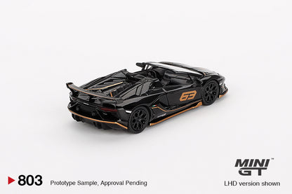 #803 - Lamborghini Aventador SVJ 63 Roadster Nero Aldebaran