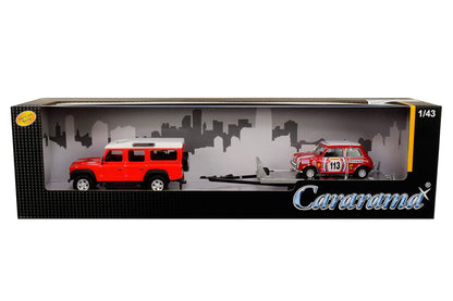 1:43 - Land Rover Defender 110 with #113 Mini Rally and Trailer
