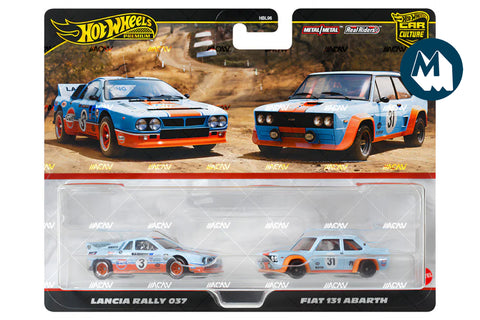 Car Culture Twin Pack - Lancia Rally 037 / Fiat 131 Abarth (Gulf Racing Blue) - Italian Rally