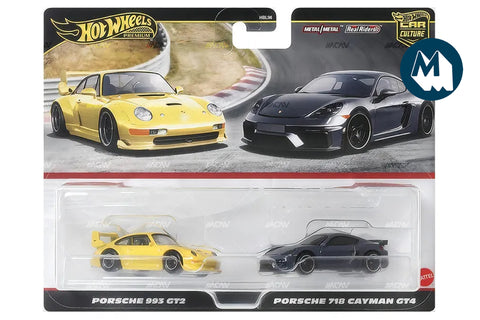 Car Culture Twin Pack - Porsche 993 GT2 / Porsche 718 Cayman GT4 - Porsche