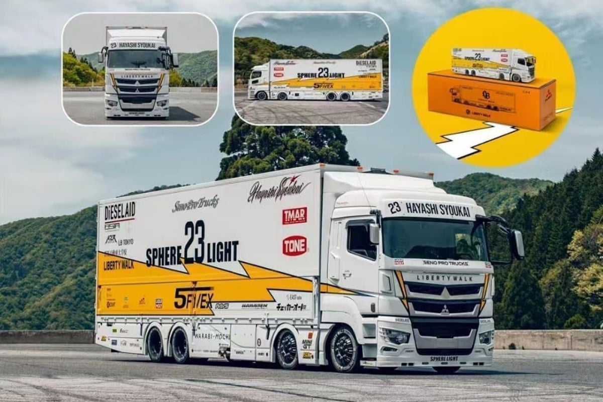 Liberty Walk LB-Trucks Mitsubishi Fuso Super Great Transporter - Sphere 23 Light (White)