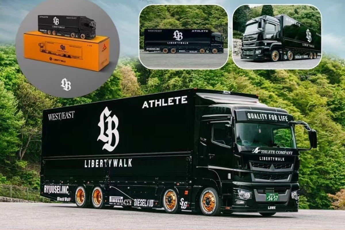Liberty Walk LB-Trucks Mitsubishi Fuso Super Great Transporter - Athlete (Black)