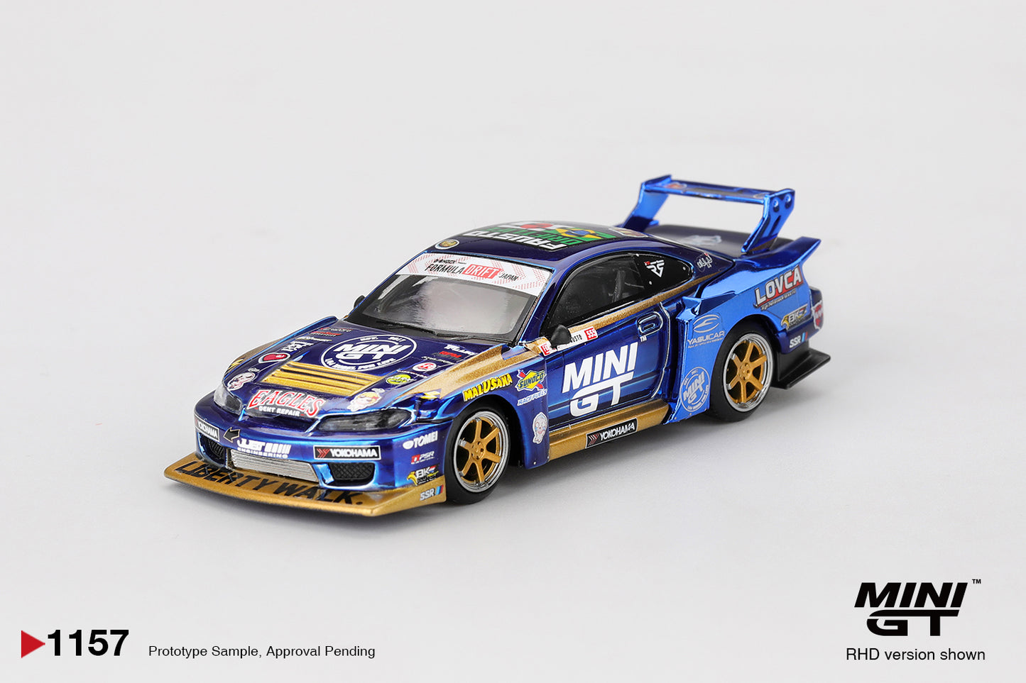 #1157 - Nissan Silvia (S15) LB-Super Silhouette #555 Team MINI GT Liberty Walk 2025 Formula Drift