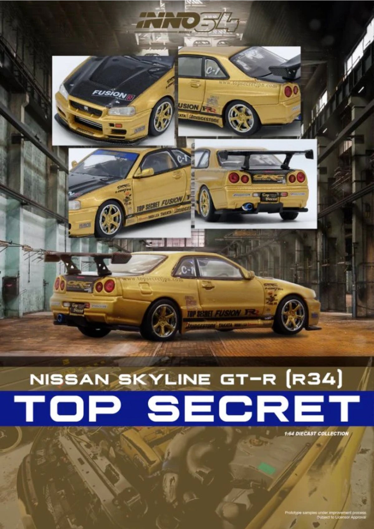 "Top Secret" Nissan Skyline R34 GT-R (Gold)