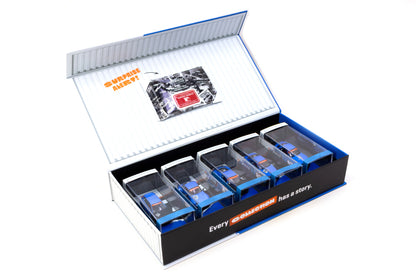 Tarmac Works 10th Anniversary Box Set - 5 Model Cars + Trading Cards Combo Set