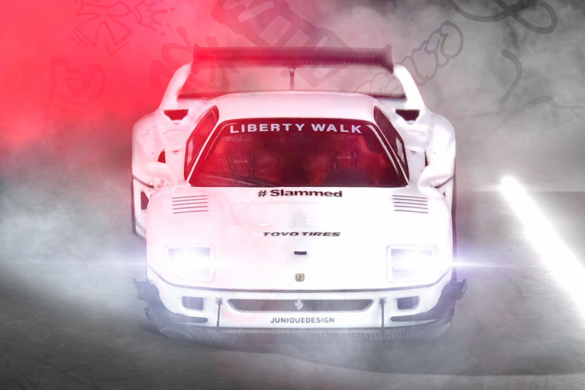 フェラーリLBWK (F40) TOKYO AUTO SALON 2023 INNO64 1:64 LBWK LIBERTY WALK FERRARI F40 RED & WHITE TOKYO