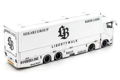Liberty Walk LB-Trucks Mitsubishi Fuso Super Great Transporter - Sakon Logix (White)