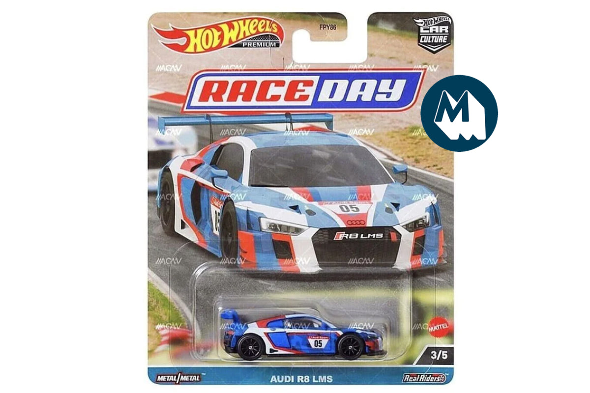 Hot Wheels Car Culture 2023 Mix 4 Race Day 2 / #3 - Audi R8 LMS (Blue & White)
