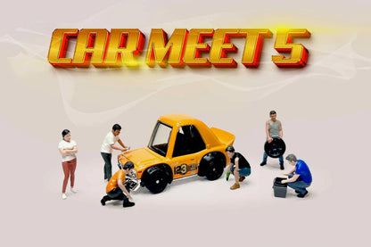 1:64 American Diorama Car Meet #5 Figure Set (AD-2432MJ)