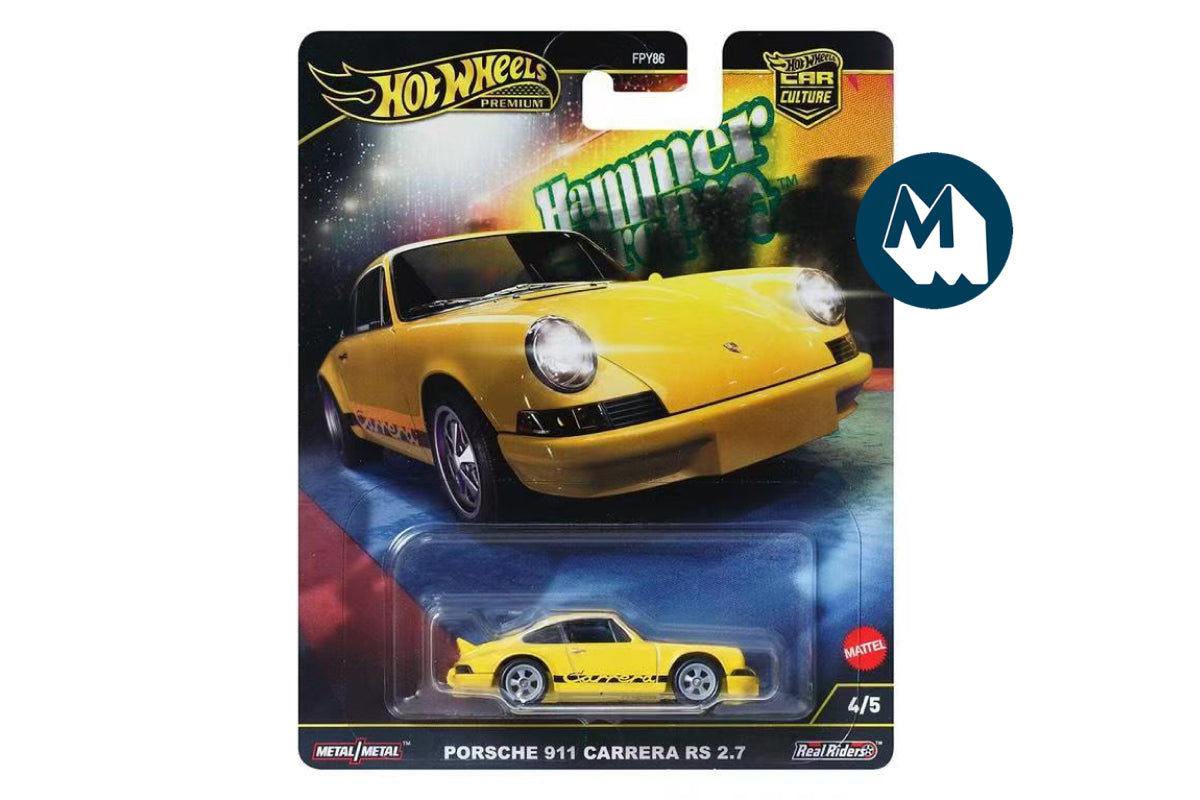 Hot Wheels Car Culture 2025 Mix 1 Hammer Drop / #4 - Porsche 911 Carrera RS 2.7 (Yellow)