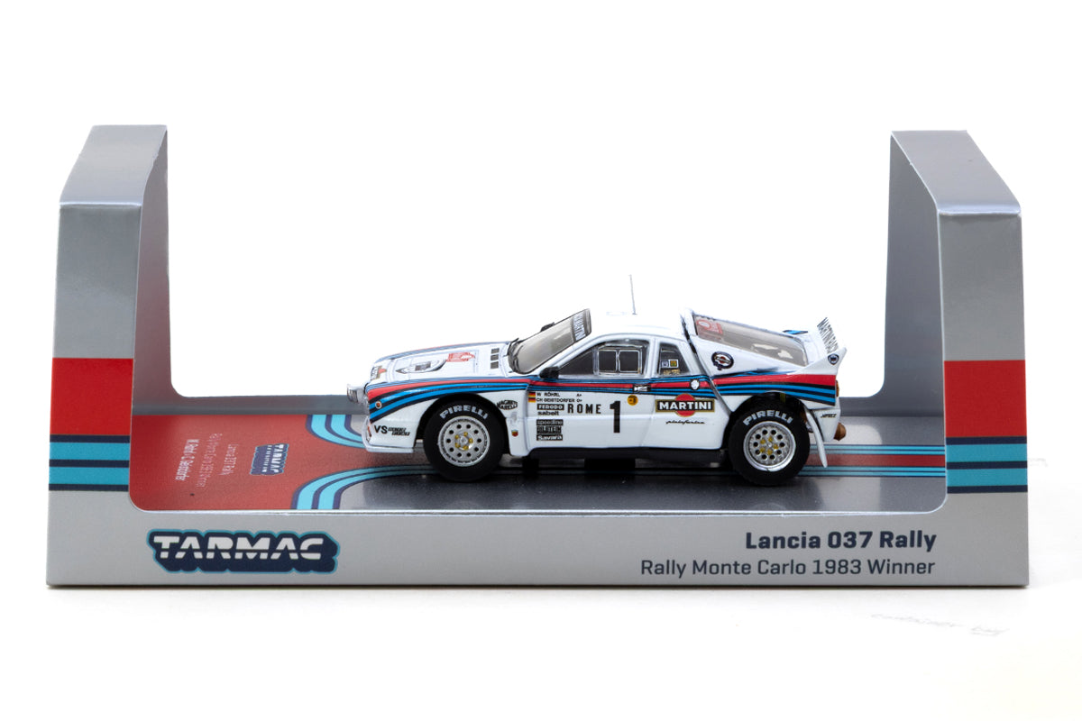 Lancia 037 Rally + Trading Cards - Rally Monte Carlo 1983 Winner, W. Rohrl / C. Geistdorfer