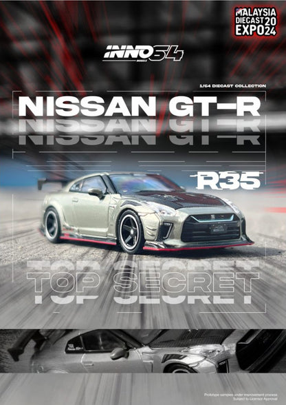 Nissan Skyline GT-R (R35) "Top Secret" - Malaysia Diecast Expo 2024 Special Edition (Grey & Black)