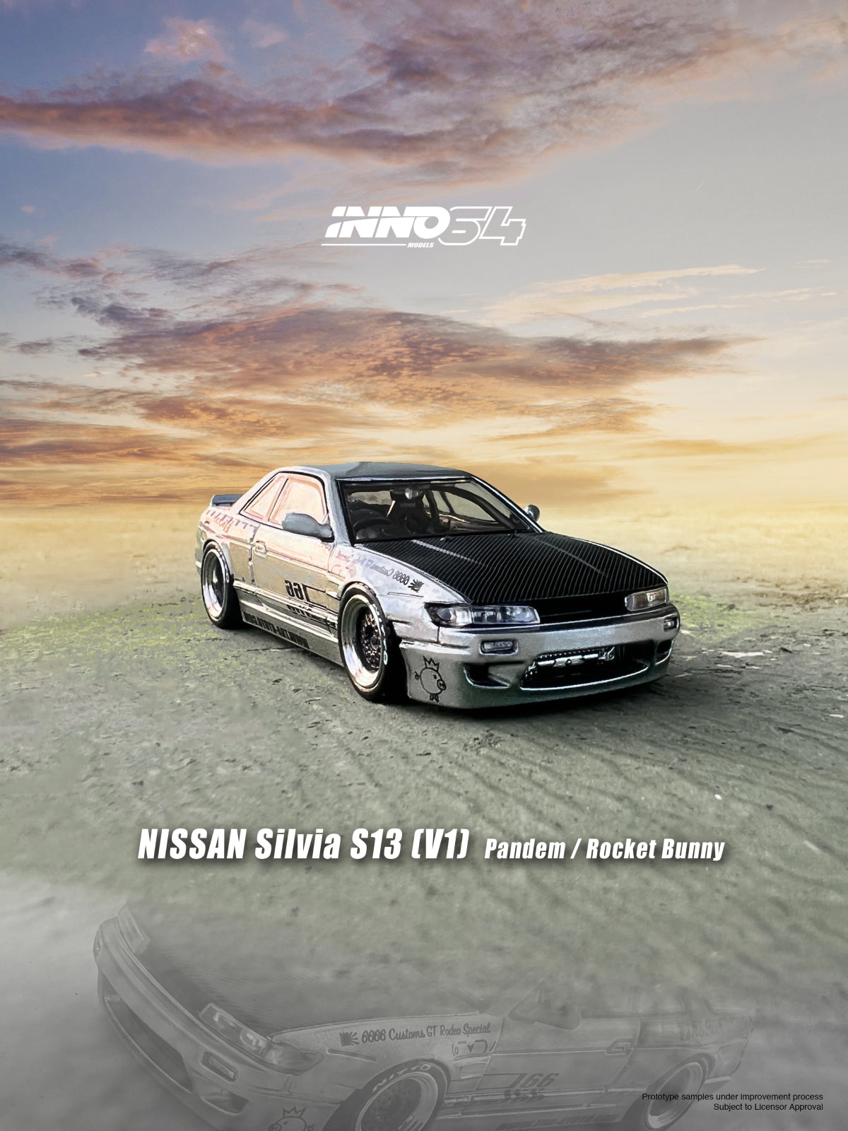 Nissan Silvia (S13) V1 Pandem Rocket Bunny (Silver)