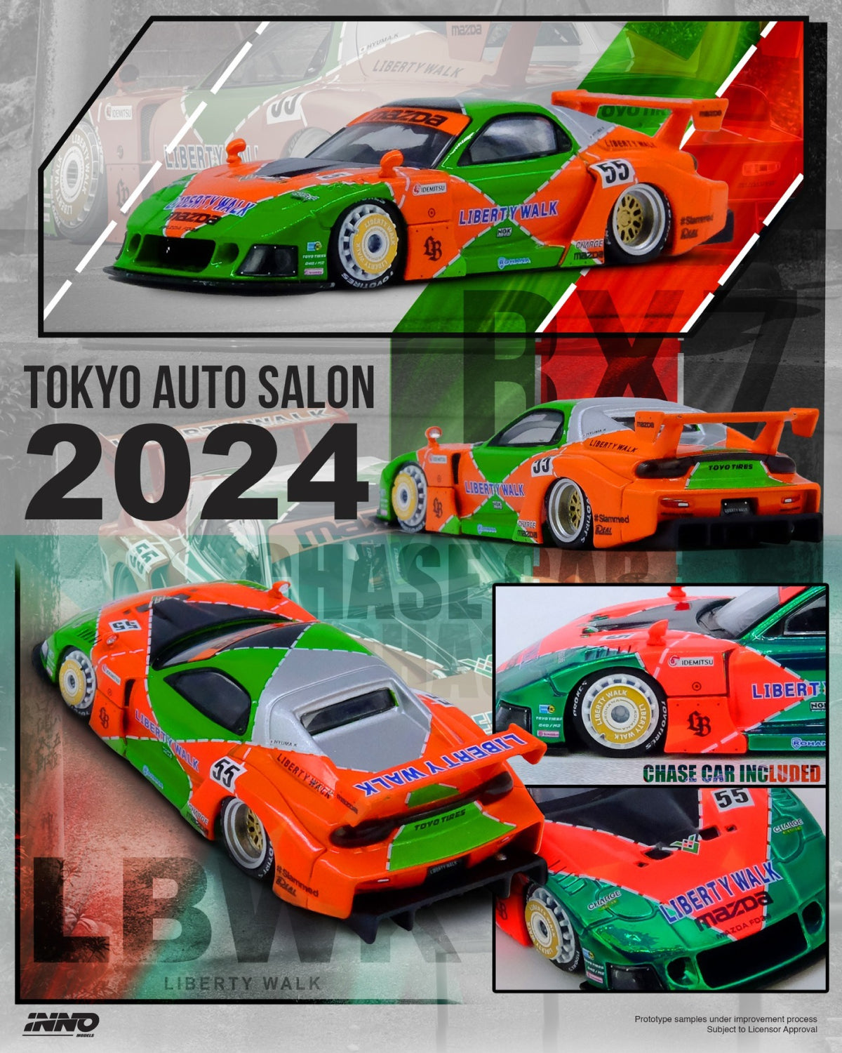 LBWK RX7 (FD3S) - LB-Super Silhouette (Orange/Green)
