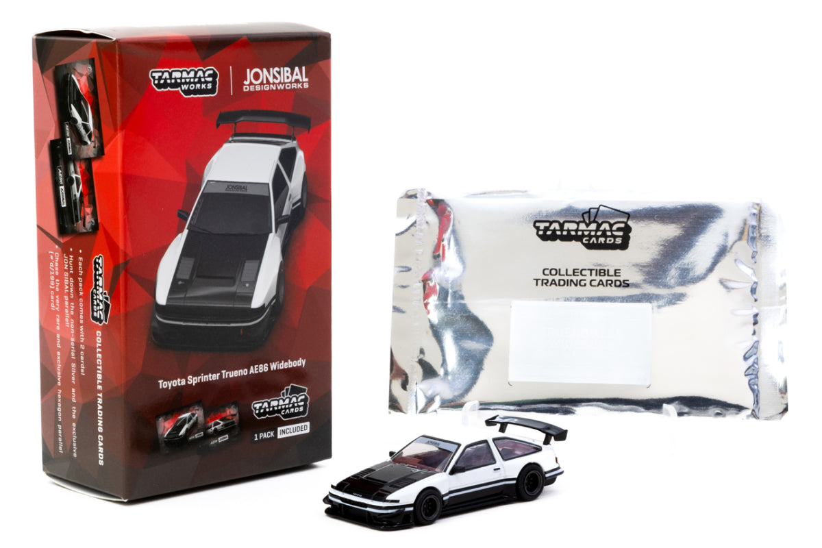 Toyota Sprinter Trueno AE86 Widebody + Trading Cards (White / Black)