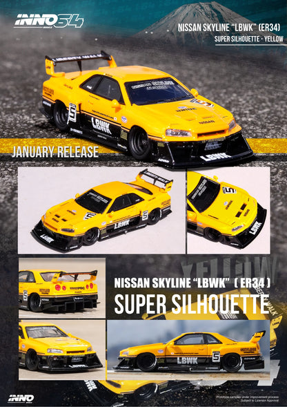 Nissan Skyline "LBWK" (ER34) Super Silhouette (Yellow / Resin)