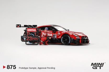 #875 - Nissan GT-R NISMO #23 "MOTUL AUTECH GT-R 2021" SUPER GT SERIES Suzuka winner W/ Matsuda Figure Tsugio Matsuda Collection No.2