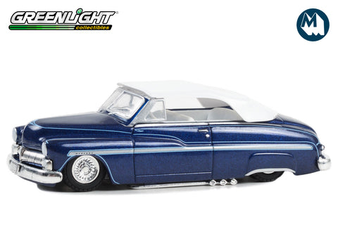 1950 Mercury Eight Chopped Top Convertible (Dark Blue Metallic with Light Blue Pinstripes and White Top)