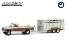 1991 Ford F-250 XLT Lariat with Livestock Trailer (Colonial White & Desert Tan Metallic)