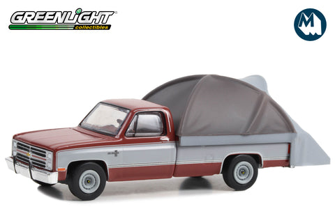 1983 Chevrolet C20 Silverado - Carmine Red and Silver Metallic with Modern Truck Bed Tent