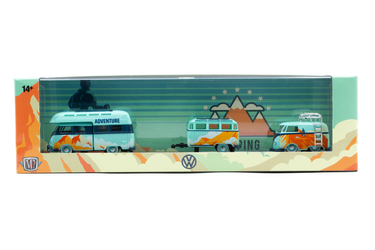 M2 Auto-Haulers 85 - 1959 VW Double Cab Truck USA Model & 1960 VW Delivery Van & Trailer