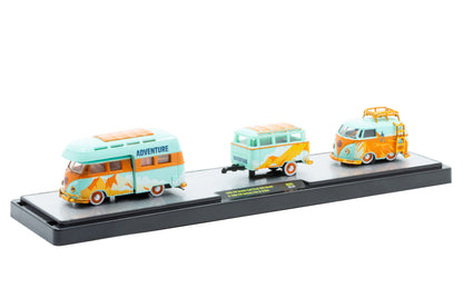 M2 Auto-Haulers 85 - 1959 VW Double Cab Truck USA Model & 1960 VW Delivery Van & Trailer