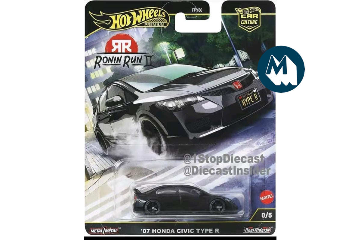 Hot Wheels Car Culture 2025 Mix 7 Ronin Run II / #0 - '07 Honda Civic Type R [CHASE]