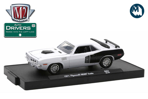 1971 Plymouth Cuda Hemi Violet con techo de vinilo blanco 1/24 modelo 1971 Plymouth Cuda Hemi Violet con techo de vinilo blanco 1/24 modelo