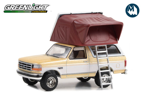 1996 Ford Bronco XLT - Light Saddle and Oxford White with Modern Rooftop Tent