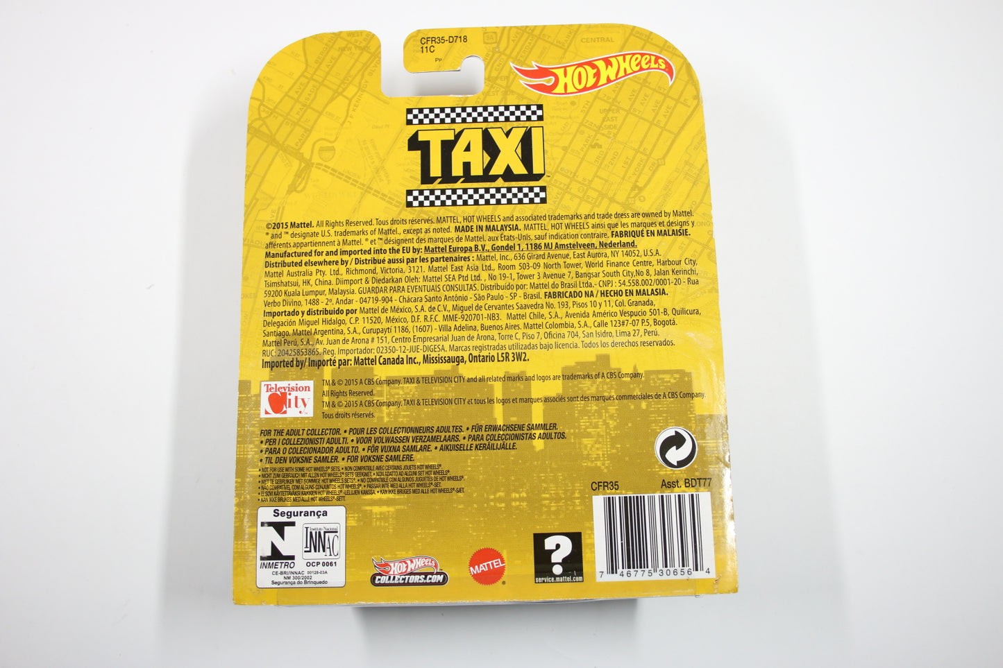 [Pre-owned] Hot Wheels Retro Entertainment 2015 Mix 3 / '74 Checker Taxi Cab - Taxi