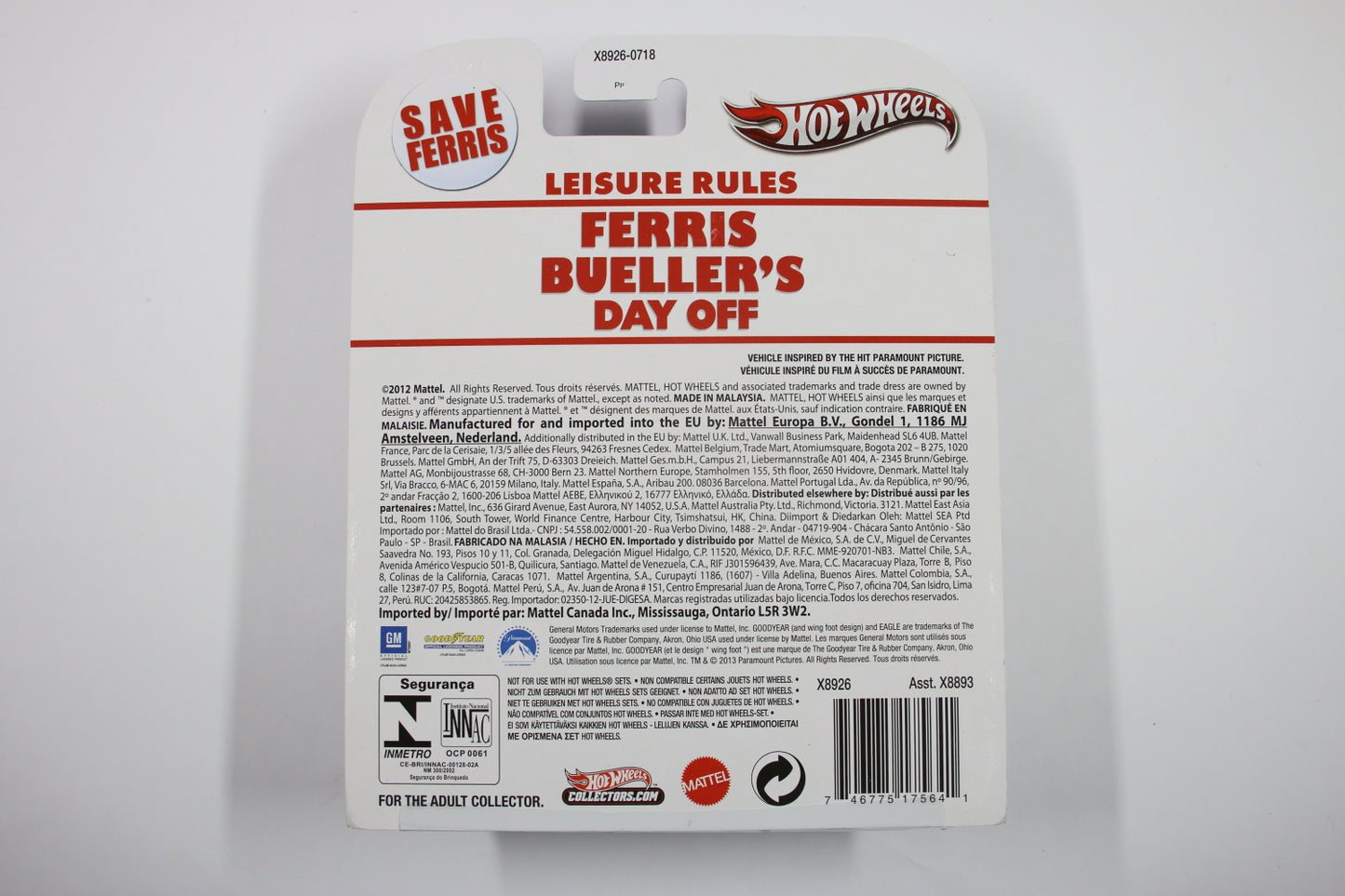 [Pre-owned] Hot Wheels Retro Entertainment 2013 Mix 3 / '84 Pontiac Fiero - Ferris Bueller's Day Off