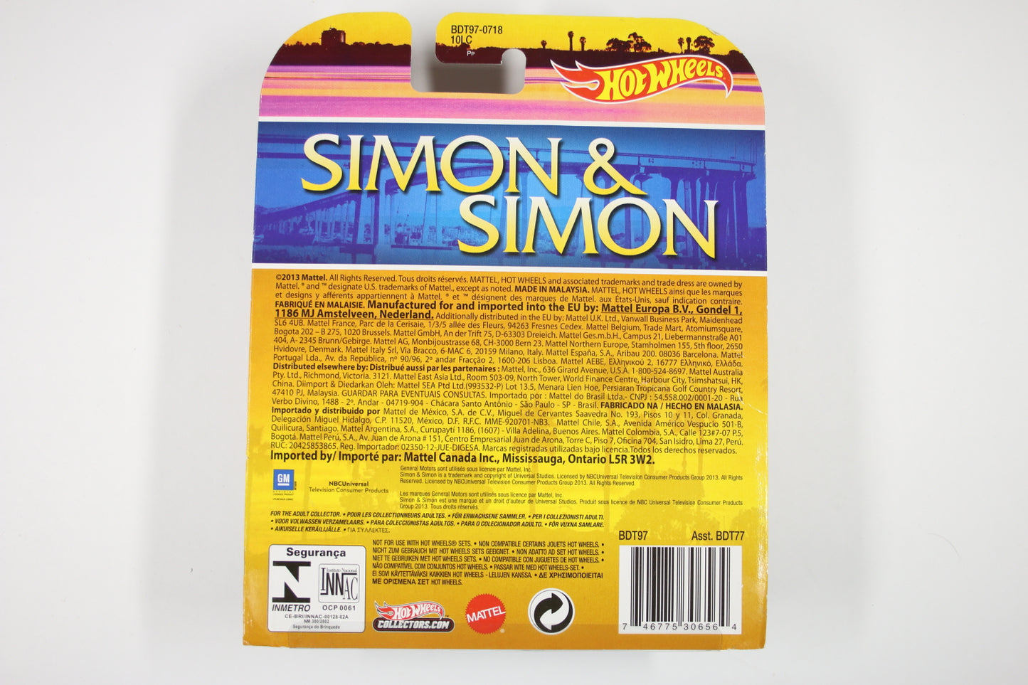 [Pre-owned] Hot Wheels Retro Entertainment 2014 Mix 3 / '57 Chevy Bel Air Convertible - Simon & Simon
