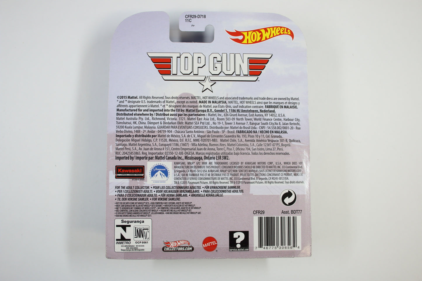 [Pre-owned] Hot Wheels Retro Entertainment 2015 Mix 3 / Kawasaki Ninja GPZ 900R - Top Gun