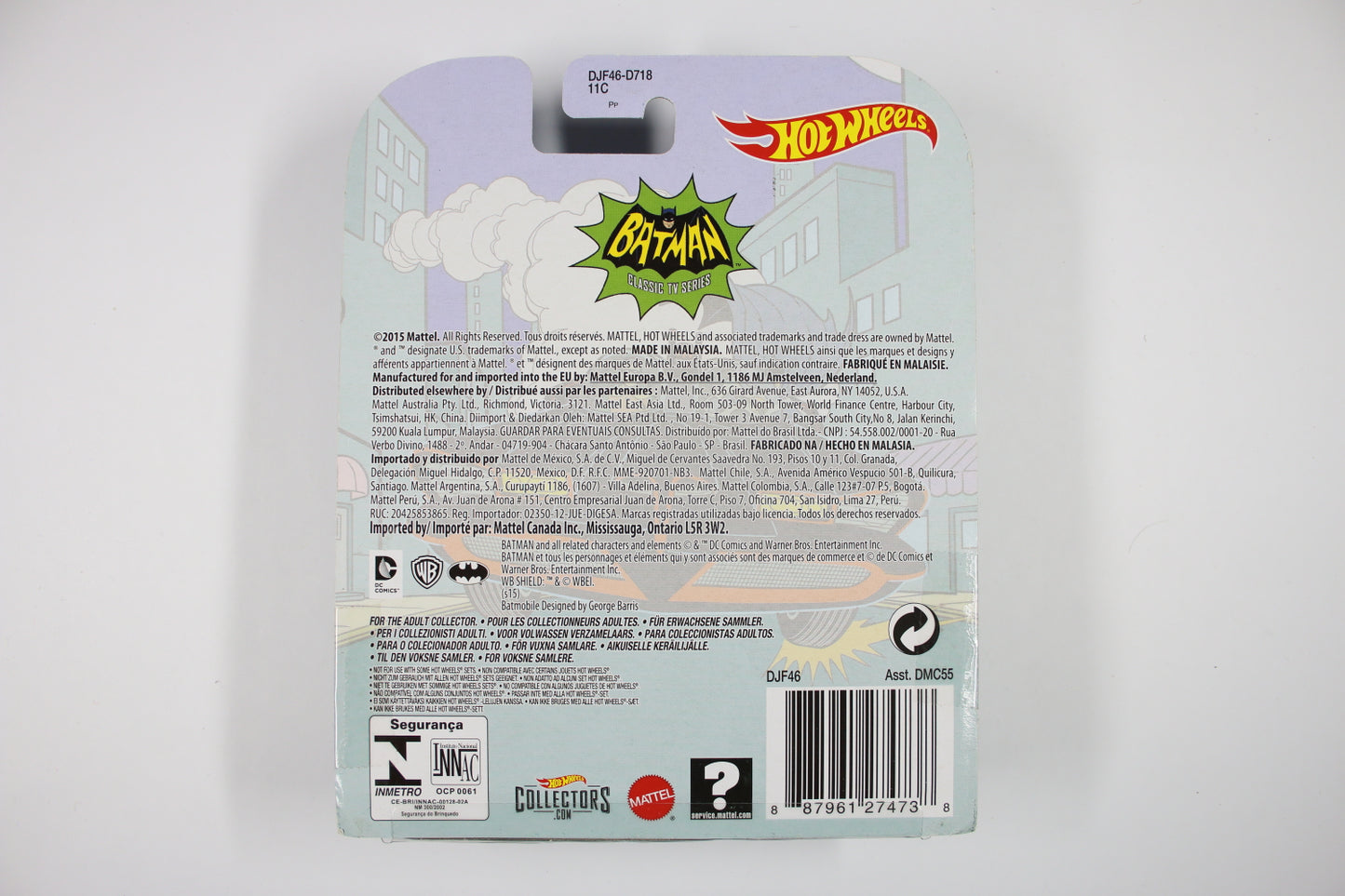 [Pre-owned] Hot Wheels Retro Entertainment 2016 Mix 1 / TV Series Batmobile - Batman