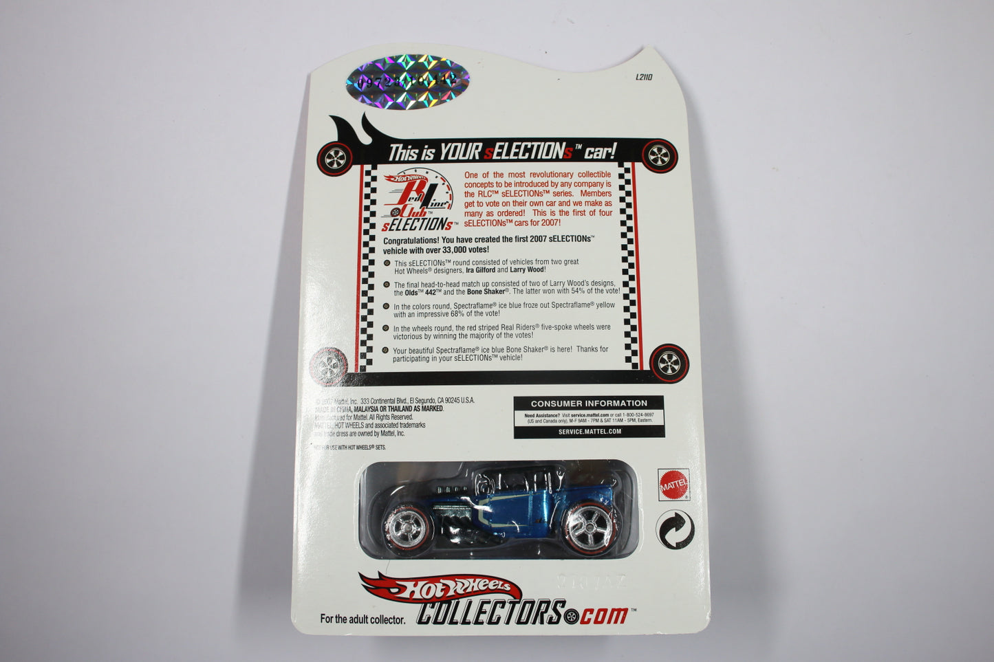 Hot Wheels Red Line Club sELECTIONs Series (2007) - Bone Shaker (Spectraflame Ice Blue) [Pre-owned]