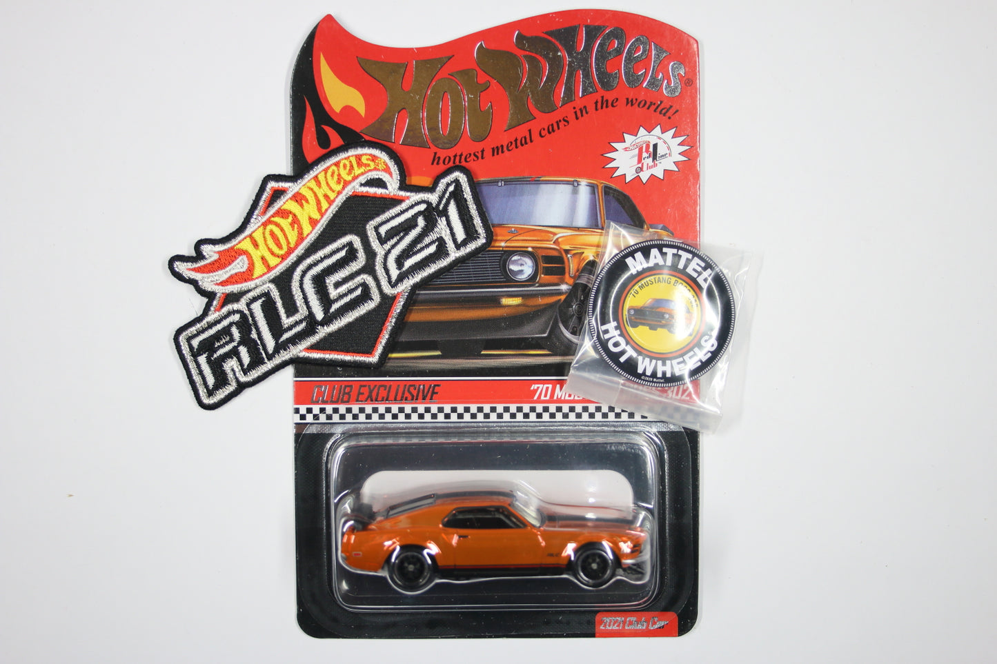 Hot Wheels Red Line Club Membership Car (2021) - '70 Ford Mustang Boss 302 (Spectraflame Bright Orange) [Pre-owned]